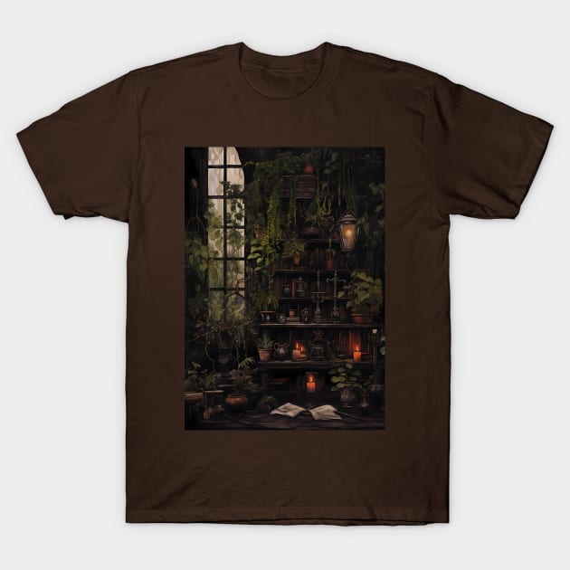 botanical vintage library T-Shirt by Ghiblistrokes